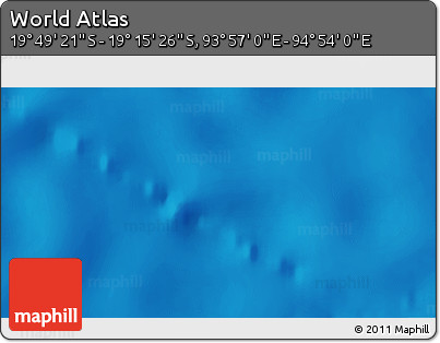 Shaded Relief 3D Map of the Area around 19° 32' 24" S, 94° 25' 30" E