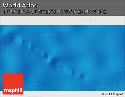 Shaded Relief 3D Map of the Area around 19° 32' 24" S, 94° 25' 30" E