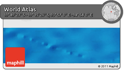 Shaded Relief Panoramic Map of the Area around 19° 32' 24" S, 94° 25' 30" E