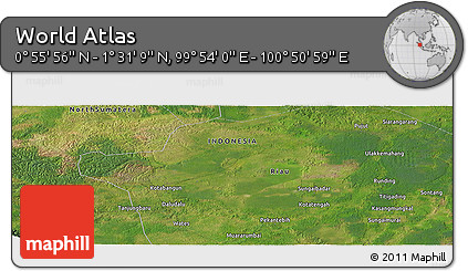 Satellite Panoramic Map of the Area around 1° 13' 33" N, 100° 22' 30" E