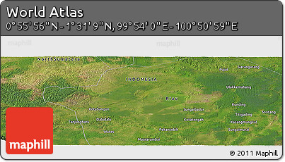 Satellite Panoramic Map of the Area around 1° 13' 33" N, 100° 22' 30" E