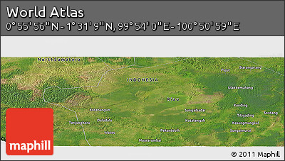 Satellite Panoramic Map of the Area around 1° 13' 33" N, 100° 22' 30" E
