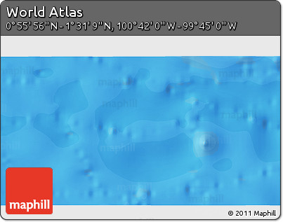 Political 3D Map of the Area around 1° 13' 33" N, 100° 13' 29" W