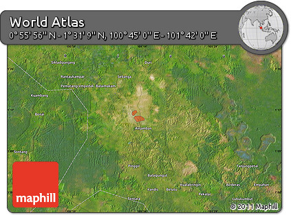 Satellite Map of the Area around 1° 13' 33" N, 101° 13' 29" E