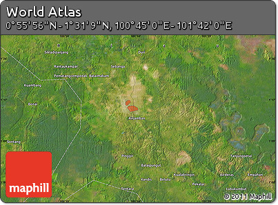 Satellite Map of the Area around 1° 13' 33" N, 101° 13' 29" E