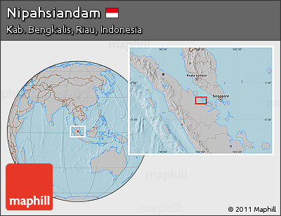 Gray Location Map of Nipahsiandam, hill shading