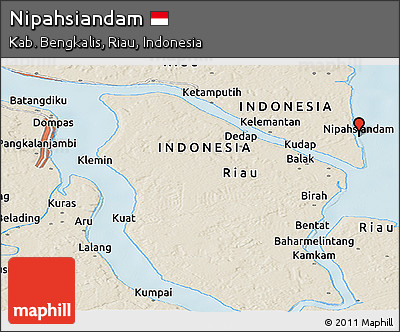 Shaded Relief Panoramic Map of Nipahsiandam