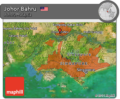 Satellite 3D Map of Johor Bahru