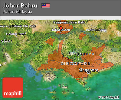 Satellite 3D Map of Johor Bahru