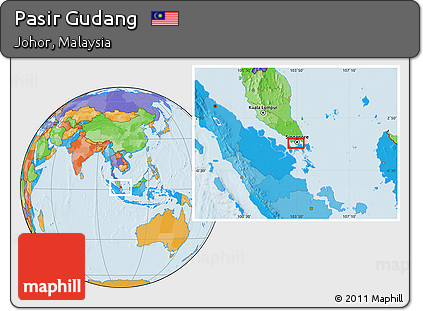 Political Location Map of Pasir Gudang
