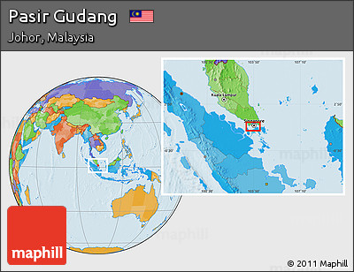 Political Location Map of Pasir Gudang