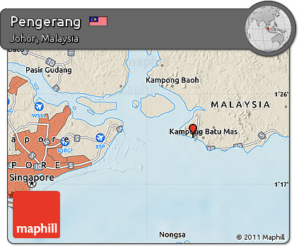 Shaded Relief Map of Pengerang