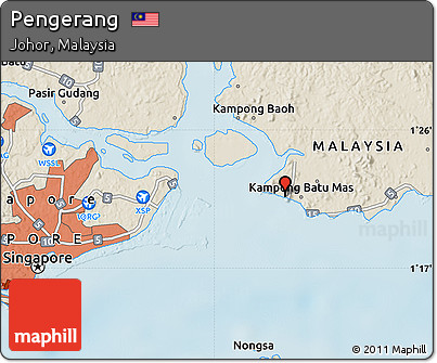 Shaded Relief Map of Pengerang