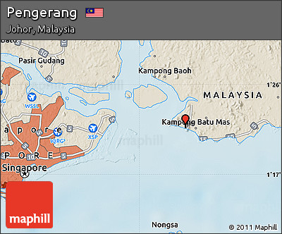 Shaded Relief Map of Pengerang
