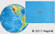 Physical Location Map of the area around 1° 13' 33" N, 106° 10' 30" W