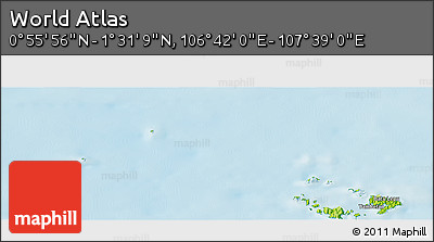 Physical Panoramic Map of the Area around 1° 13' 33" N, 107° 10' 30" E