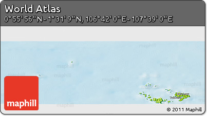 Physical Panoramic Map of the Area around 1° 13' 33" N, 107° 10' 30" E