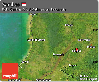 Satellite Map of Sambas