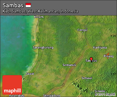 Satellite Map of Sambas