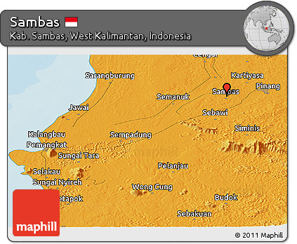 Political Panoramic Map of Sambas