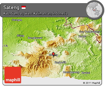 Physical 3D Map of Sateng