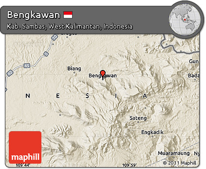 Shaded Relief Map of Bengkawan