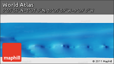Physical Panoramic Map of the Area around 1° 13' 33" N, 10° 7' 30" W