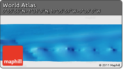 Physical Panoramic Map of the Area around 1° 13' 33" N, 10° 7' 30" W