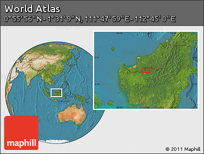 Satellite Location Map of the Area around 1° 13' 33" N, 112° 16' 30" E
