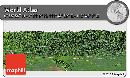 Satellite Panoramic Map of the Area around 1° 13' 33" N, 112° 16' 30" E