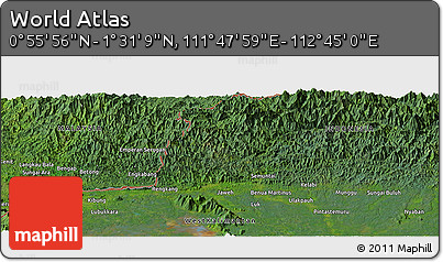 Satellite Panoramic Map of the Area around 1° 13' 33" N, 112° 16' 30" E