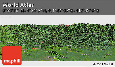 Satellite Panoramic Map of the Area around 1° 13' 33" N, 112° 16' 30" E