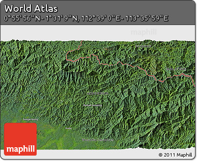 Satellite 3D Map of the Area around 1° 13' 33" N, 113° 7' 30" E