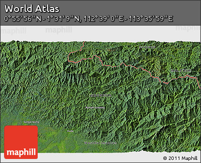 Satellite 3D Map of the Area around 1° 13' 33" N, 113° 7' 30" E