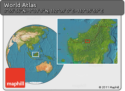 Satellite Location Map of the Area around 1° 13' 33" N, 113° 7' 30" E