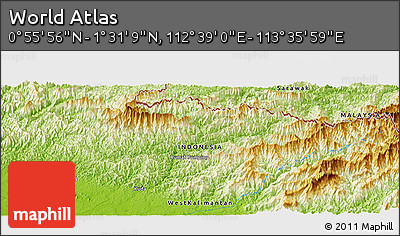 Physical Panoramic Map of the Area around 1° 13' 33" N, 113° 7' 30" E