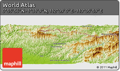 Physical Panoramic Map of the Area around 1° 13' 33" N, 113° 7' 30" E