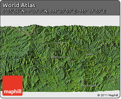 Satellite 3D Map of the Area around 1° 13' 33" N, 114° 49' 29" E