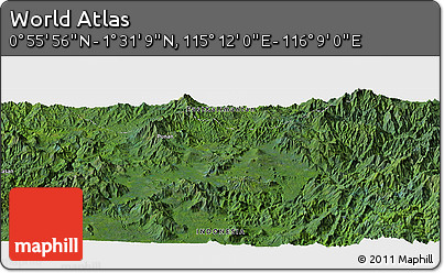Satellite Panoramic Map of the Area around 1° 13' 33" N, 115° 40' 30" E
