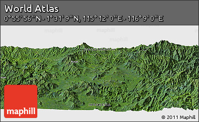 Satellite Panoramic Map of the Area around 1° 13' 33" N, 115° 40' 30" E