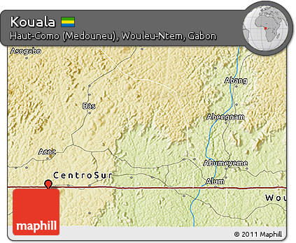 Physical 3D Map of Kouala