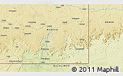 Physical 3D Map of the area around 1° 13' 33" N, 11° 7' 30" E