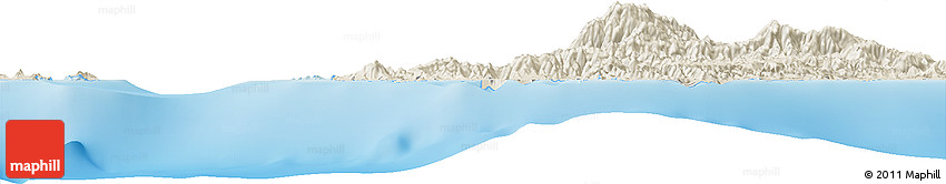 Shaded Relief Horizon Map of the Area around 1° 13' 33" N, 120° 46' 30" E