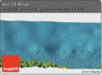 Satellite 3D Map of the Area around 1° 13' 33" N, 122° 28' 29" E