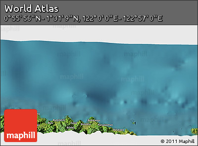 Satellite 3D Map of the Area around 1° 13' 33" N, 122° 28' 29" E