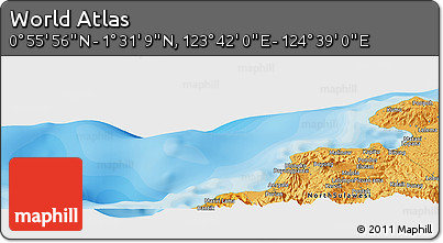 Political Panoramic Map of the Area around 1° 13' 33" N, 124° 10' 30" E