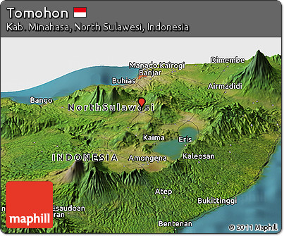 Satellite Panoramic Map of Tomohon