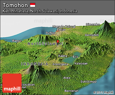Satellite Panoramic Map of Tomohon