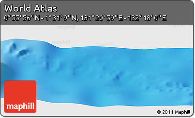 Physical Panoramic Map of the Area around 1° 13' 33" N, 131° 49' 29" E