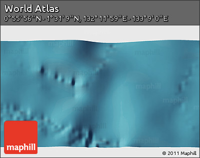 Satellite 3D Map of the Area around 1° 13' 33" N, 132° 40' 30" E